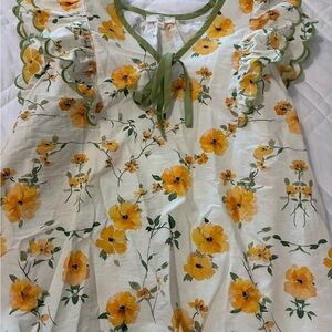 Entro Floral Dress with Green Accents